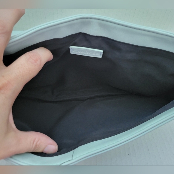 Express Mint Green Ruched Faux Leather Clutch Bag - Picture 7 of 7